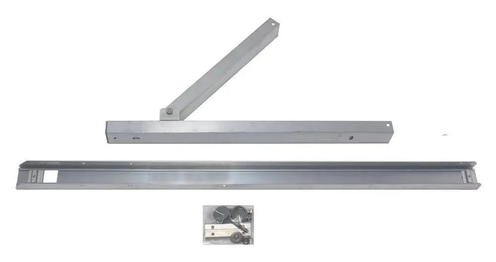 Gestell aus Metallteilen zur Montage von Flachkollektoren, geeignet für die Verwendung mit Produkten von Vaillant. Enthält Schienen und Verbindungselemente.